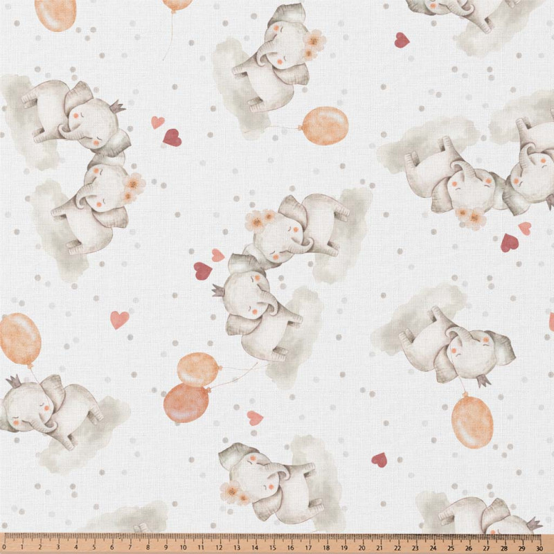 Printed Cotton PHANTIN White / Pink